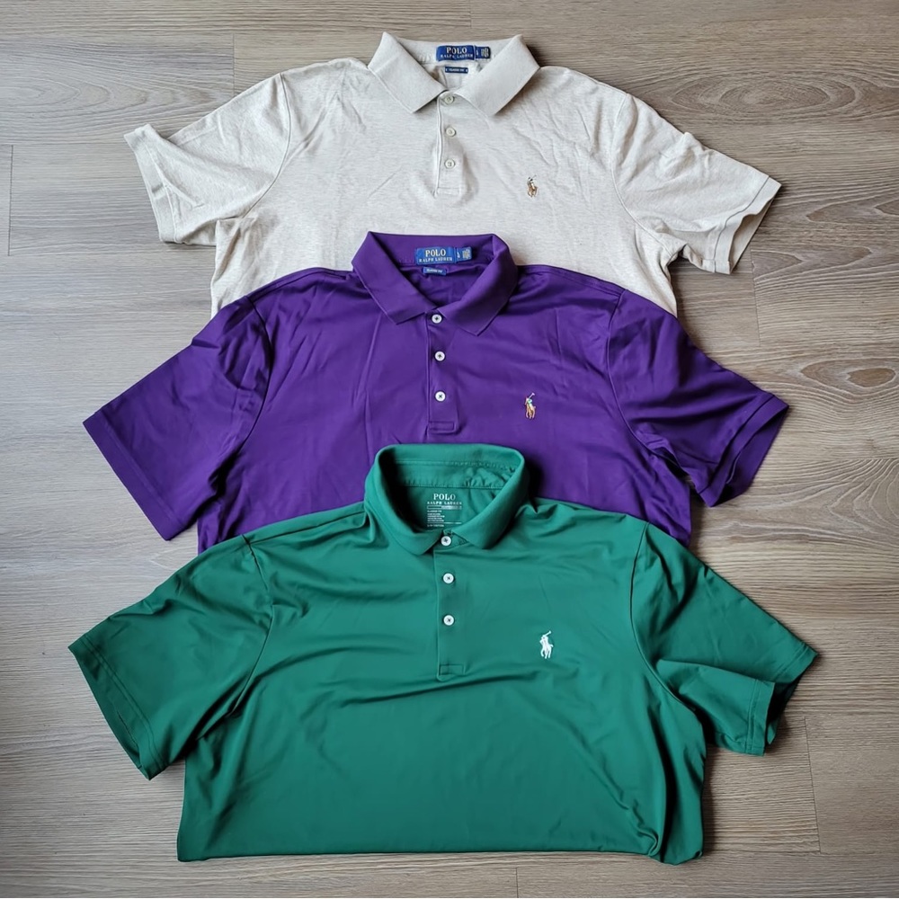 3 Men’s Classic Fit Polo Ralph Lauren Shirts Bundle